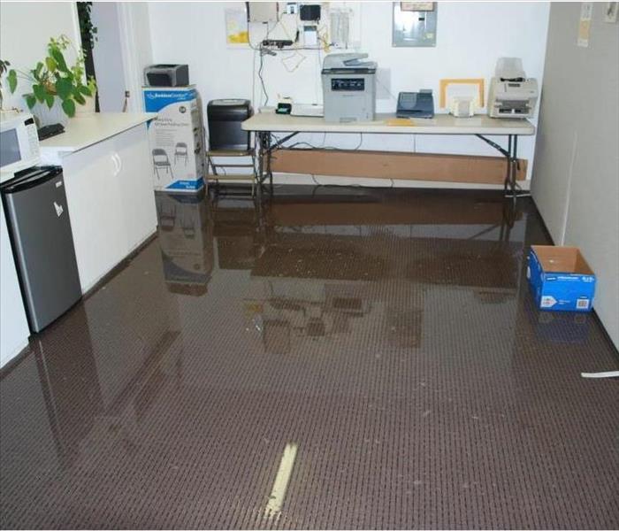 Flooded office space